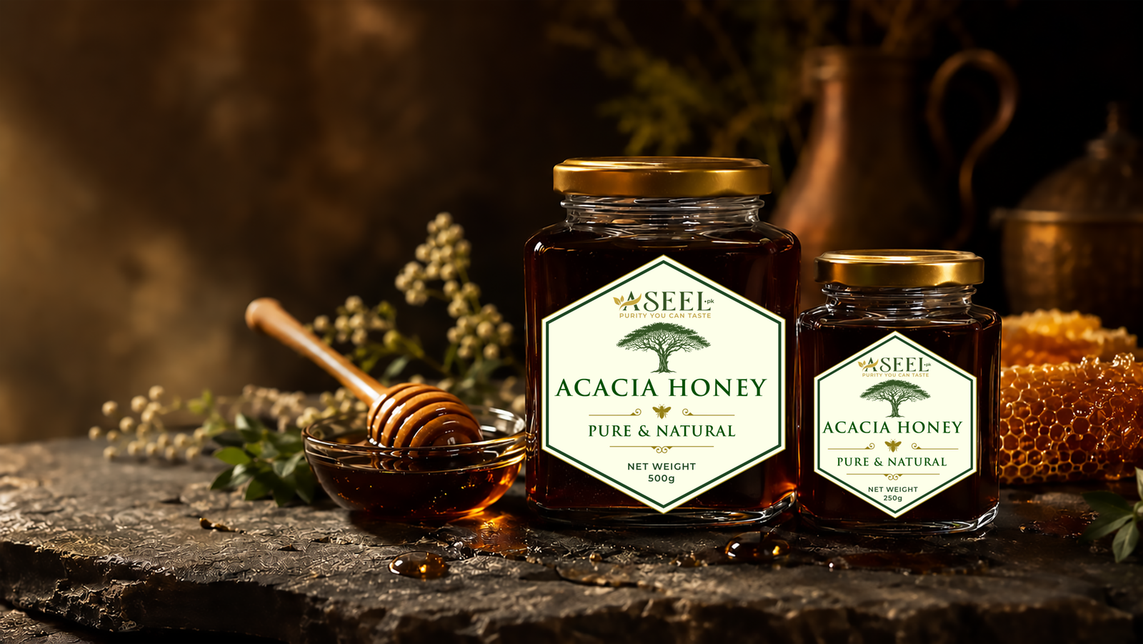 Aseel Acacia Honey Slider Image