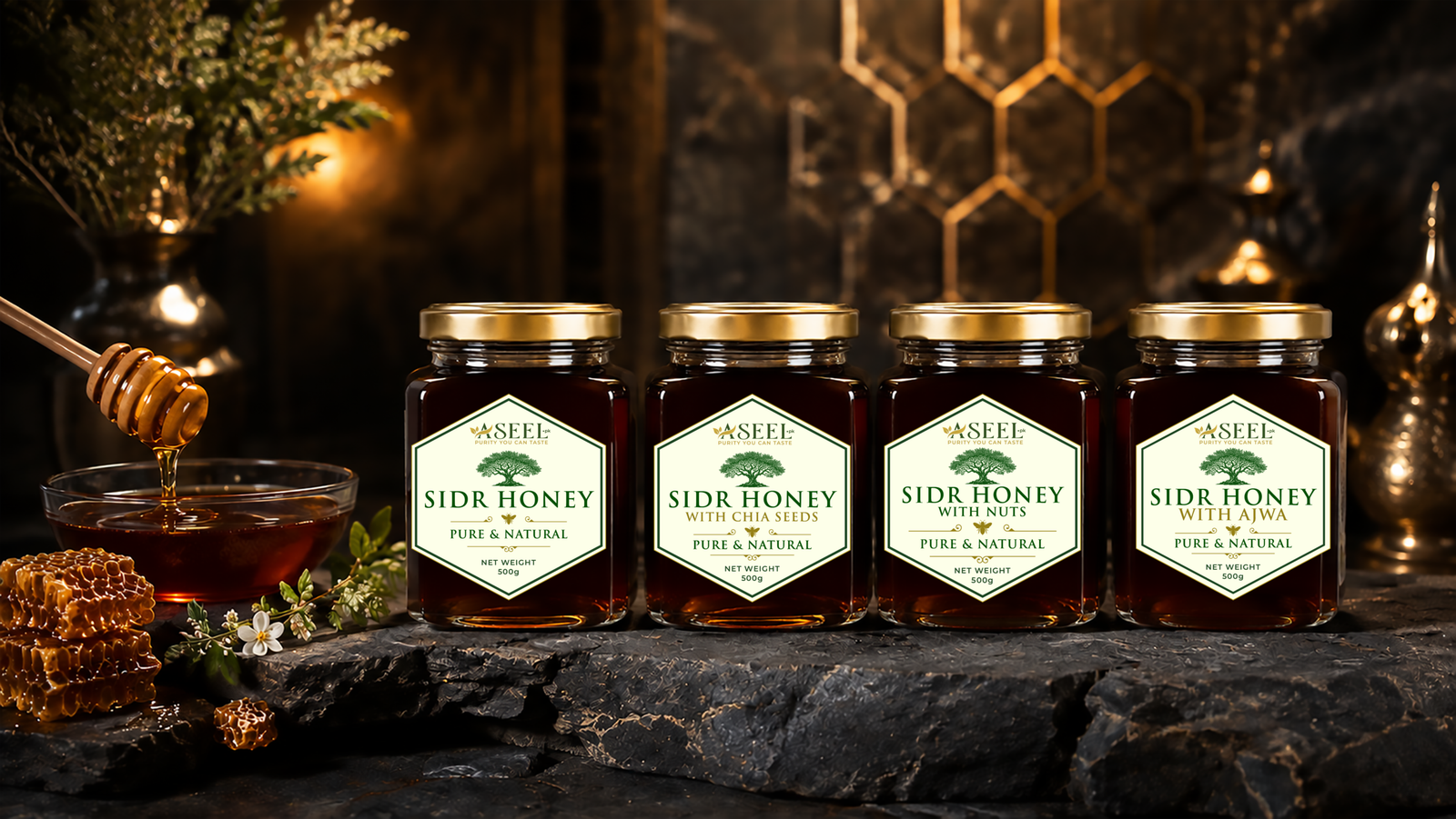 Aseel Sidr Honey 1-4 flavors slide image