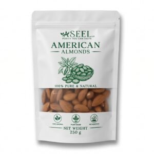 ASEEL American Almonds 250g pack – 100% pure, natural, and plant-based