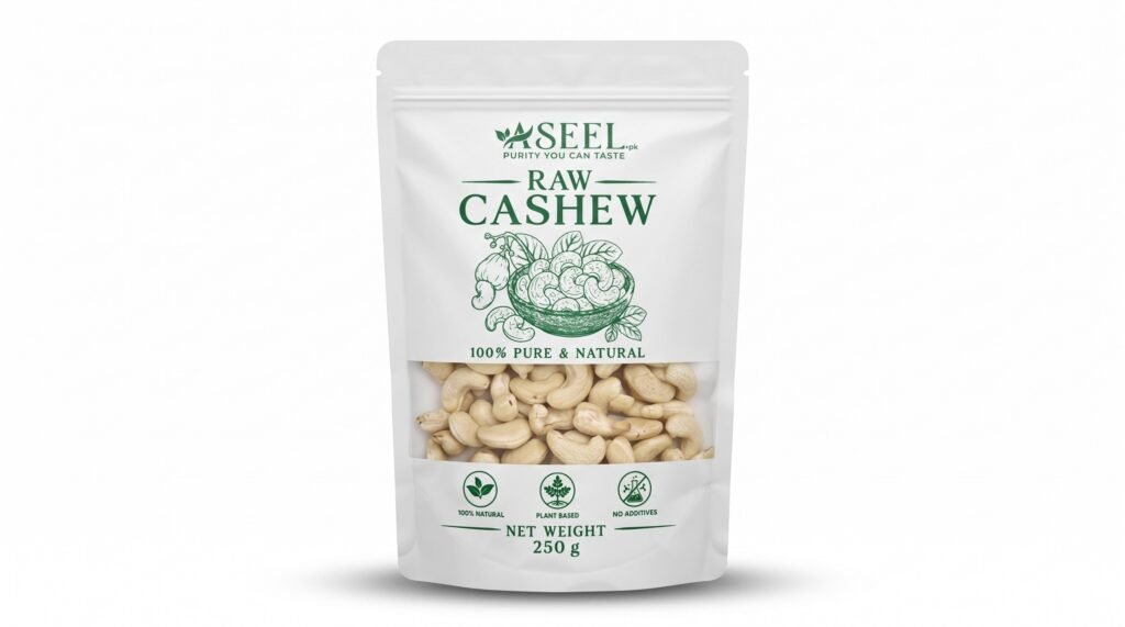 ASEEL Raw Cashew 250g pack – 100% pure, natural, and plant-based