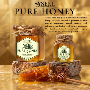 ASEEL Pure Honey 500g Raw and Natural jar