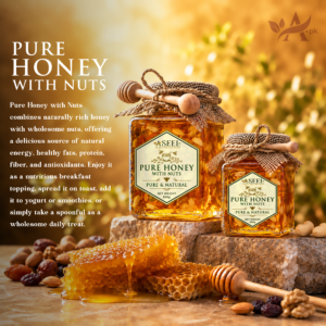 ASEEL Pure Honey with Mixed Nuts 250g & 500g Crunchy jar