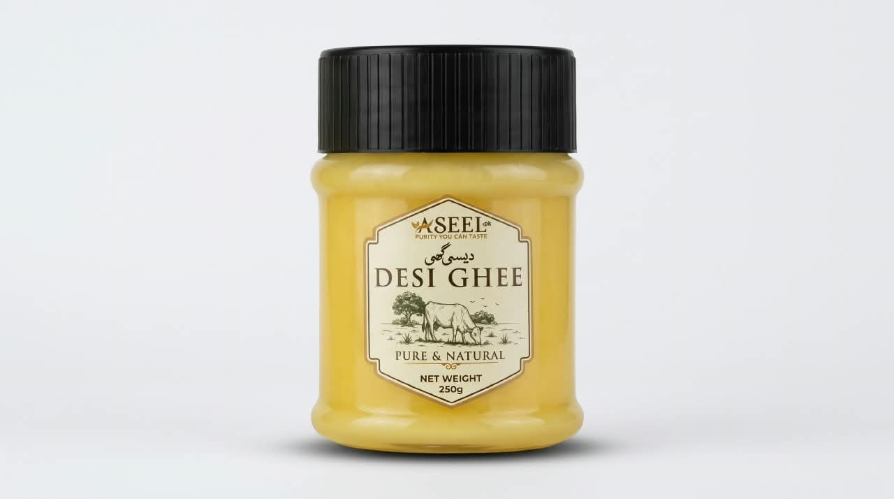 ASEEL Desi Ghee 500g and 250g jars – 100% pure and natural