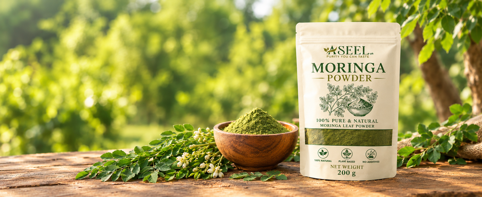 Premium Moringa Powder in Nature