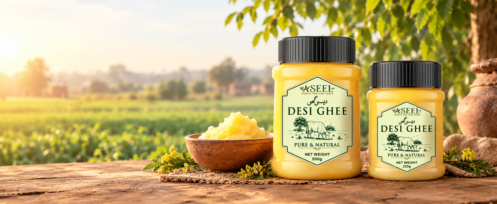 Rustic Aseel Desi Ghee Countryside Display
